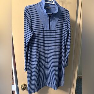 T by Talbots Stripe Terry Johnny Zip dress size M